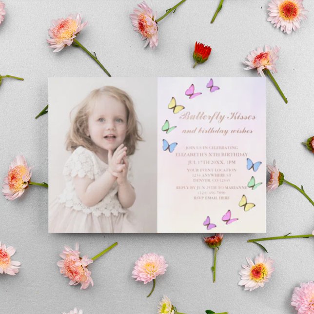 Bunte Schmetterlinge zum Geburtstag Folieneinladung (Von Creator hochgeladen)