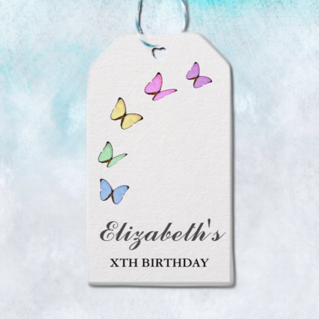 Bunte Schmetterlinge zum Geburtstag Geschenkanhänger (Von Creator hochgeladen)