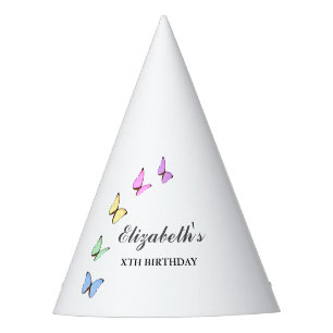 Bunte Schmetterlinge zum Geburtstag Partyhütchen
