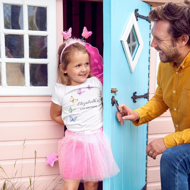 Bunte Schmetterlinge zum Geburtstag T-Shirt (Von Creator hochgeladen)