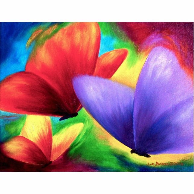 Bunte Schmetterlings-Malerei-Foto-Skulptur Freistehende Fotoskulptur (Vorne)