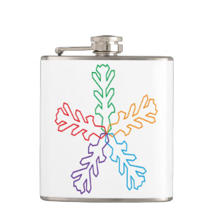 Bunte Schneeflocke-Flasche Flachmann