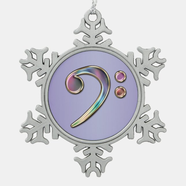 Bunte Schneeflocken Zinn-Ornament (Vorderseite)