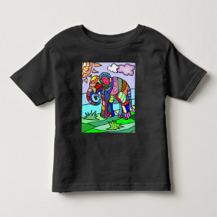 Bunte schöne künstlerische Elefantmalerei Kleinkind T-shirt
