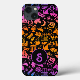 Bunte Shakespeare-Icons auf Schwarz Case-Mate iPhone Hülle