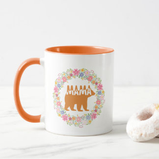 Bunte Silhouette der Mama-Bärin Kunst Tasse