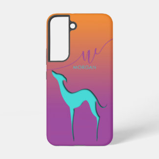 Bunte Silhouette eines Windhundes Whippet Hundes N Samsung Galaxy Hülle