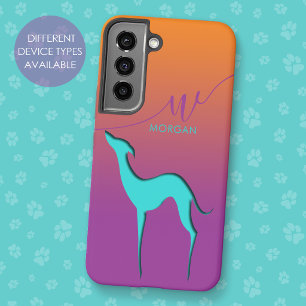 Bunte Silhouette eines Windhundes Whippet Hundes N Samsung Galaxy Hülle