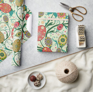 Bunte skandinavische Ostereier Geschenkpapier