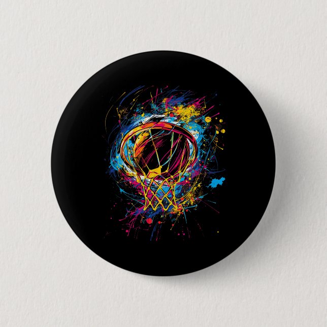 Bunte Sketll-Tie-Dye-Farbe  Button (Vorderseite)