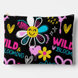 Bunte Smiley-Blumen-Graffiti-Muster-Babylätzchen Zubehörtasche