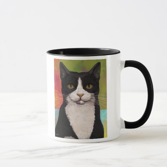 Bunte Smokings-Katze Tasse (Rechts)