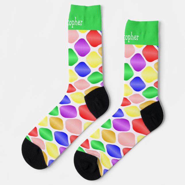 Bunte Socken mit ovalem Design (Linkes Detail)