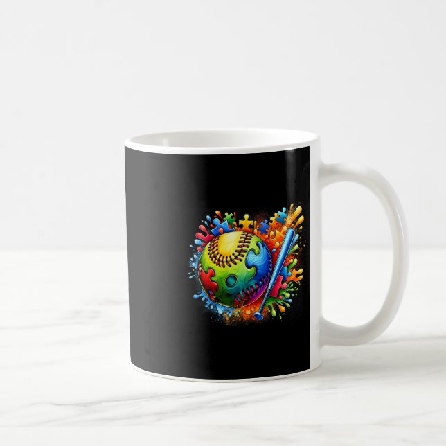 Bunte Softbyll-Autismus-Bewusstsein Autistisch  Kaffeetasse (Rechts)