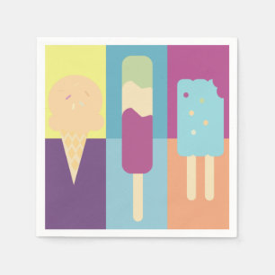 Bunte Sommer-Spaß-Eiscreme-Lutscher Serviette