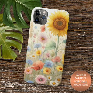 Bunte Sommerfeldblumen Florale Wasserfarben Kunst Case-Mate iPhone Hülle