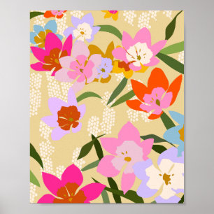 Bunte Sommerferien-Blume gelb Poster