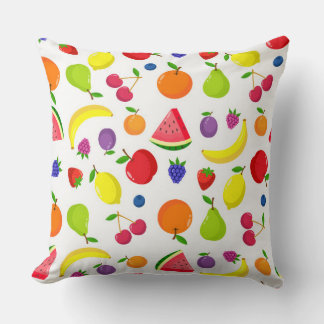 Bunte Sommerfrucht- und Beeren-Kissen Kissen
