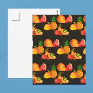 Bunte Sommerfruchtsalat Postkarte