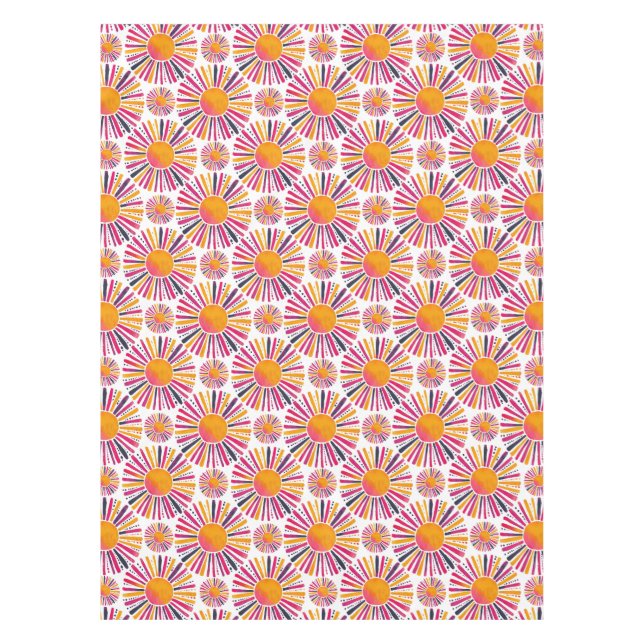 Bunte Sonne- Aquarellstil Tischdecke (Vorderseite)