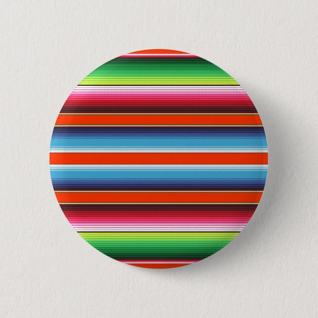 Bunte Spanisch Serape Fiesta-Mexikaner-Decke Button (Vorderseite)