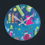 Bunte Spaß-Wissenschafts-Chemie-personalisiertes Runde Wanduhr<br><div class="desc">Fertigen Sie mit jedem möglichem Text besonders an.</div>