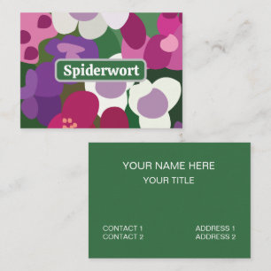 Bunte Spinnwort-Blumen Floral Visitenkarte