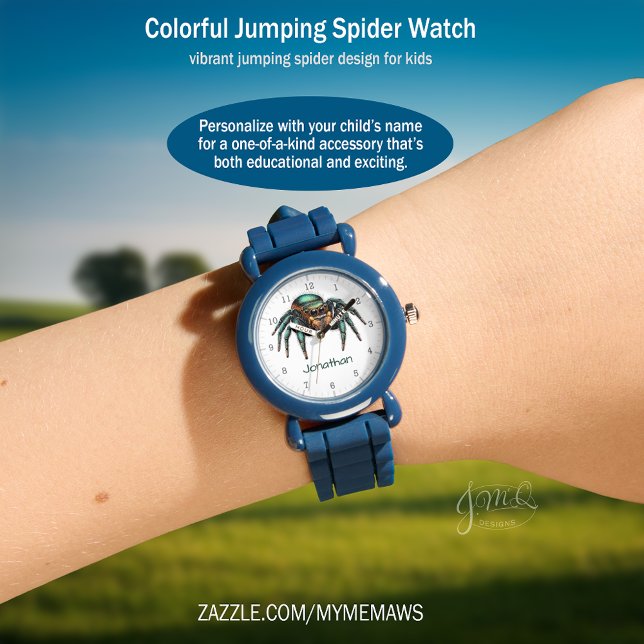 Bunte Springspinne-Kinderdesign Armbanduhr (Colorful Jumping Spider Kids Design Watch)