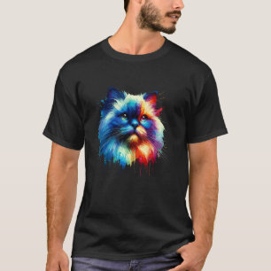 Bunte Spritzkunst Himalaya-Katze Perser T-Shirt