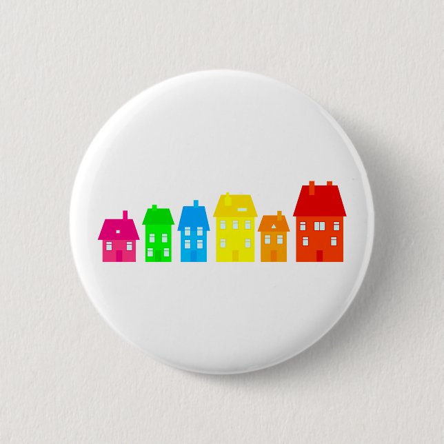 Bunte Stadt Button (Vorderseite)