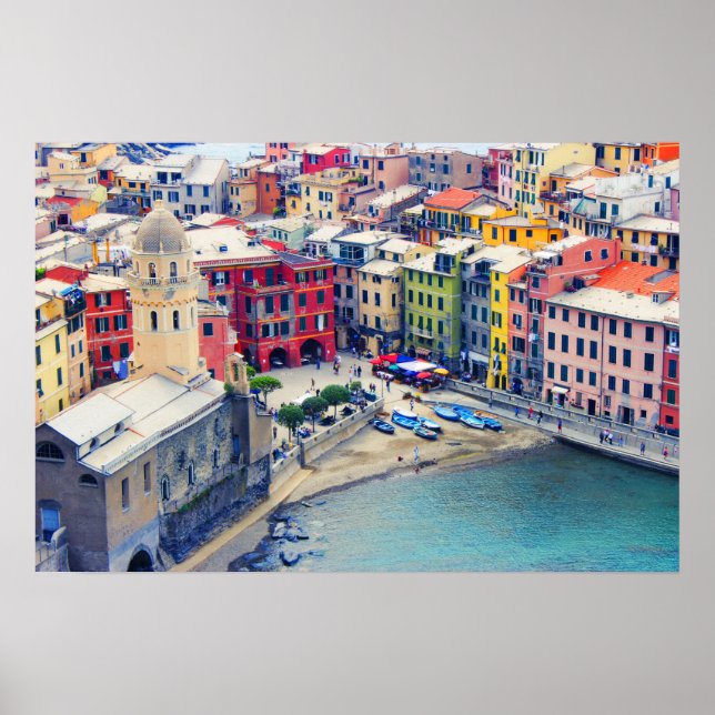 Bunte Stadt Vernazza Italien Poster (Vorne)