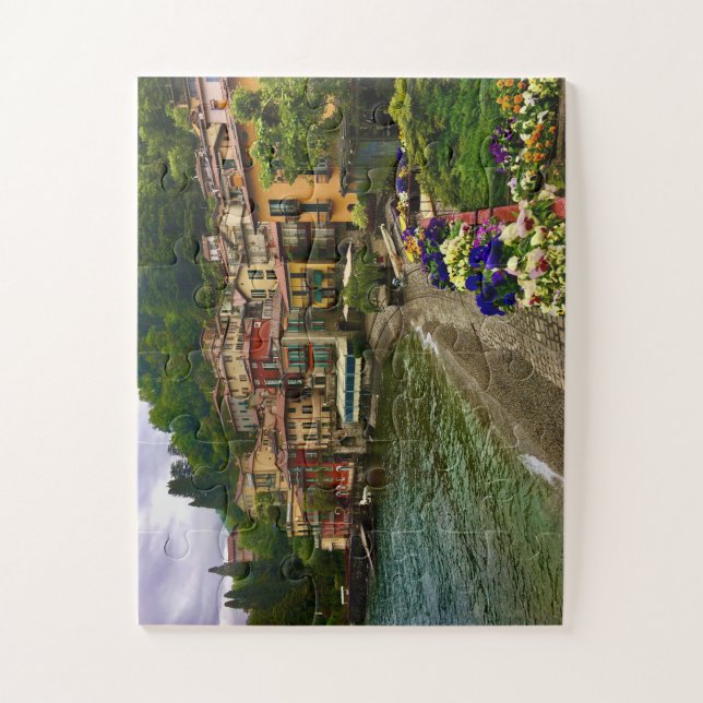 Bunte Städte | Varenna am Comer See Puzzle (Vertikal)