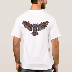Bunte Stammes- Fliegen-Eule T-Shirt