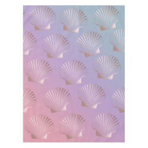 Bunte Steigung des Girly Rosengoldseashell-Musters Tischdecke
