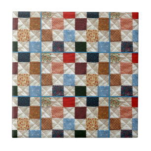 Bunte Steppdecke quadriert Muster Fliese