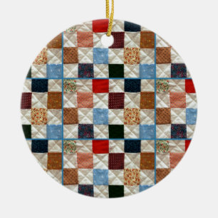 Bunte Steppdecke quadriert Muster Keramik Ornament