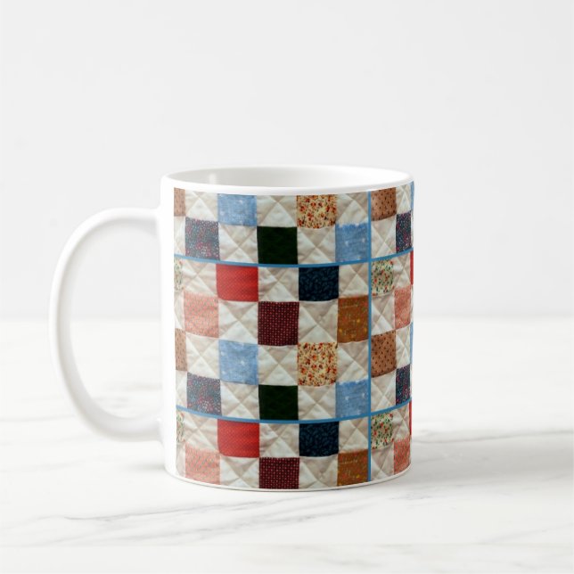 Bunte Steppdeckenmuster-Kaffee-Tasse Kaffeetasse (Links)
