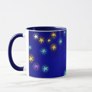 Bunte Stern-Vintage Radierungs-Tasse Tasse