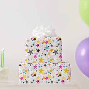 Bunte Sterne für Kinder Geschenkpapier