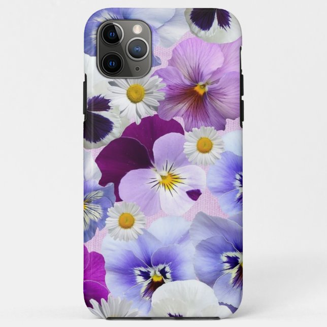 Bunte Stiefmütterchen- und Gänseblümchen-Blumen   Case-Mate iPhone Hülle (Rückseite)