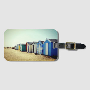 Bunte Strand-Hütten in The Sun Gepäckanhänger