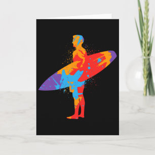 Bunte Strand-Surfboards Surfer Jungen Männer Kind Karte
