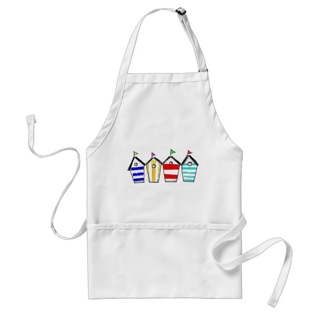 Bunte Strandhütte-Illustration Schürze (Vorne)