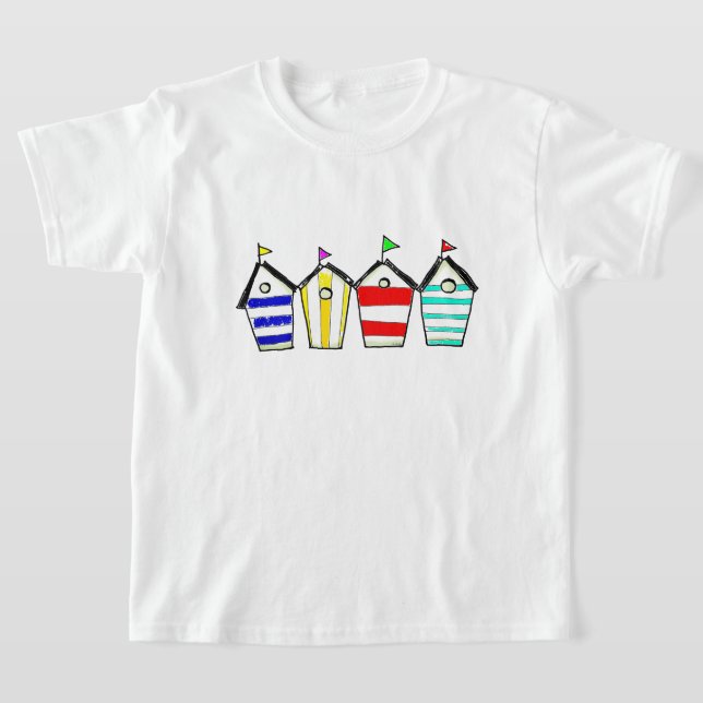 Bunte Strandhütte-Illustration T-Shirt (Ablage )