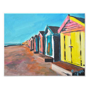 Bunte Strandhütten in Southwold Fotodruck