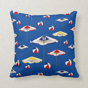 Bunte Strandschirm-und Wasserball-Gewohnheit Kissen