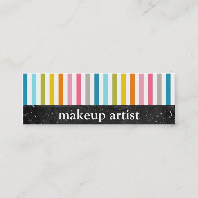 Bunte Streifen - Maskenbildner - Visitenkarten Mini Visitenkarte (Vorderseite)