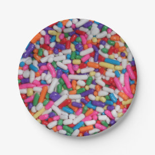 Bunte Streusel Regenbogen-Eiscreme-Papierteller Pappteller