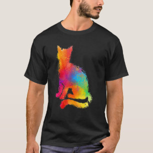 Bunte Süße Katzenmalerei Kätzchen Kitty Adoption T-Shirt