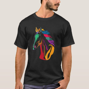 Bunte Süße Liebe Pferdekopf Für Männer Frauen Kind T-Shirt